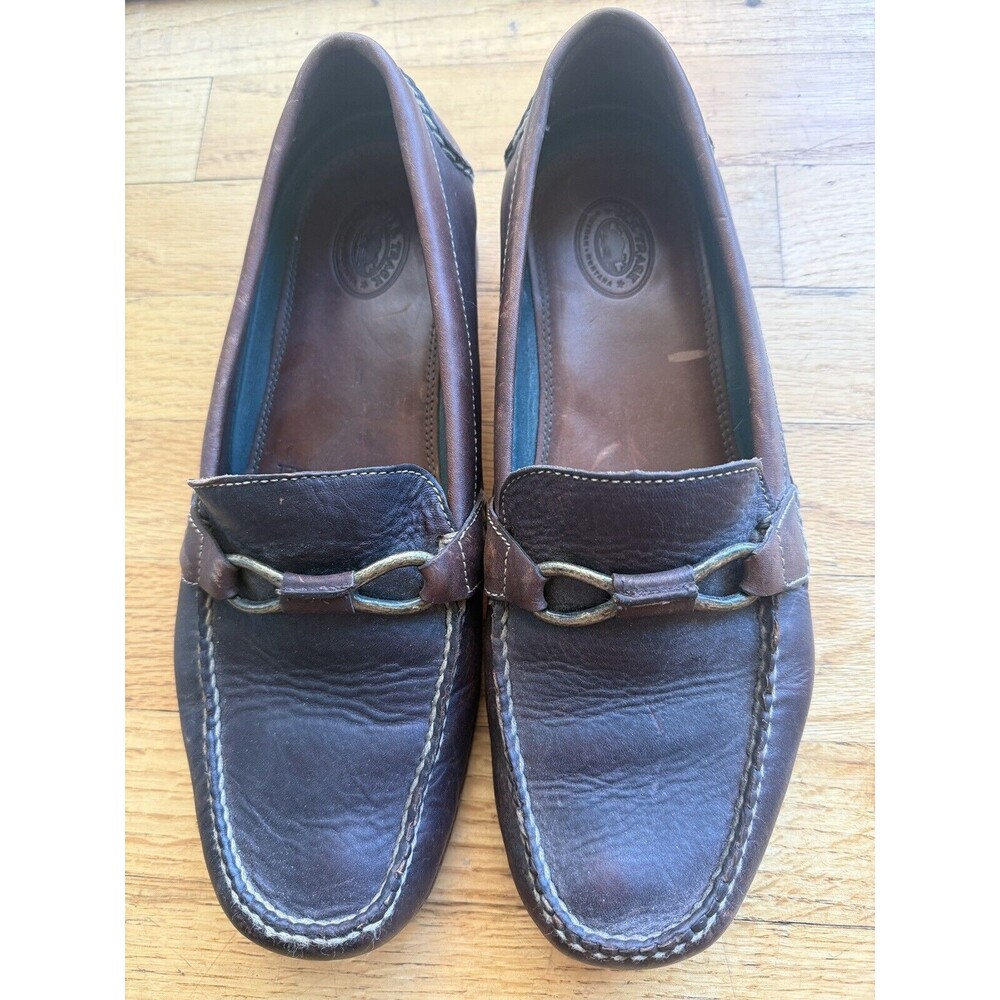 HS trask Mens Shoes Buckle Brown Buffulo‎ Slip On loafers buckle 10